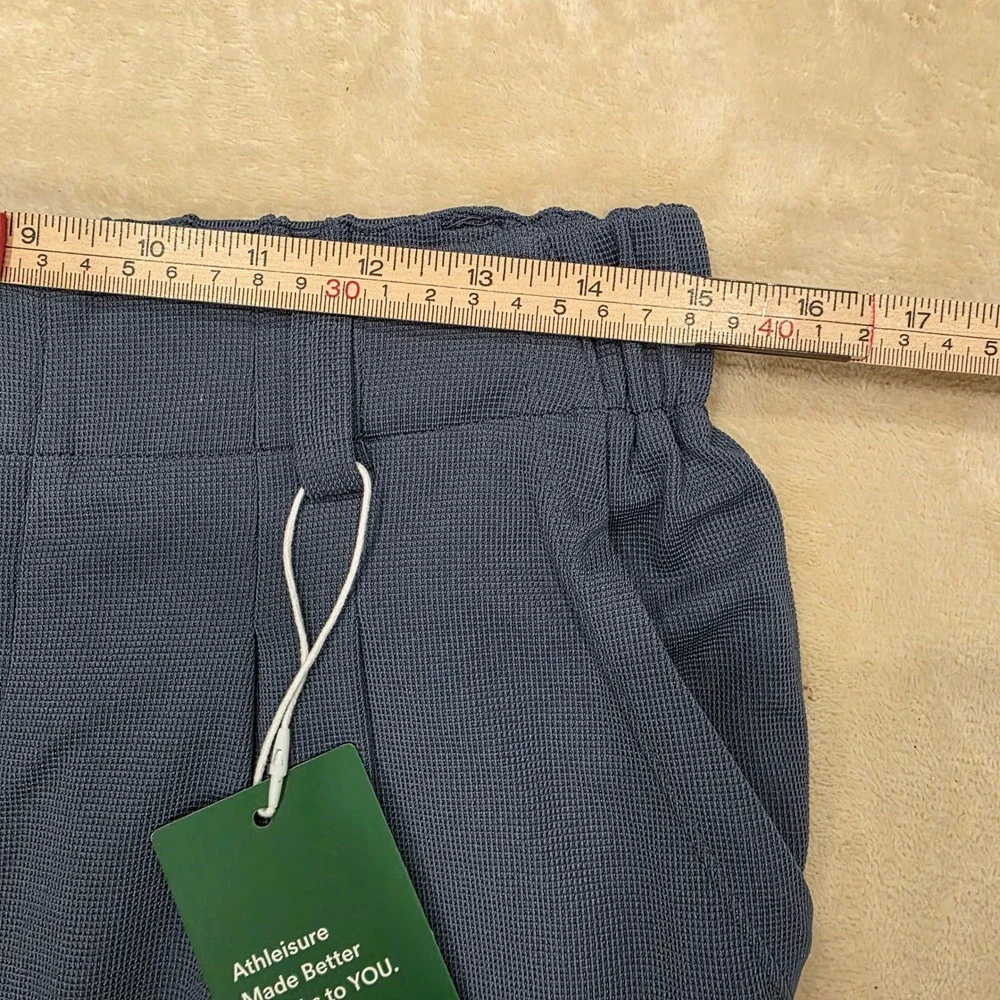 NWT Halara Wide Leg Trousers L Petite Blue Pleated High Waist Pocket Stretch - Picture 4 of 6